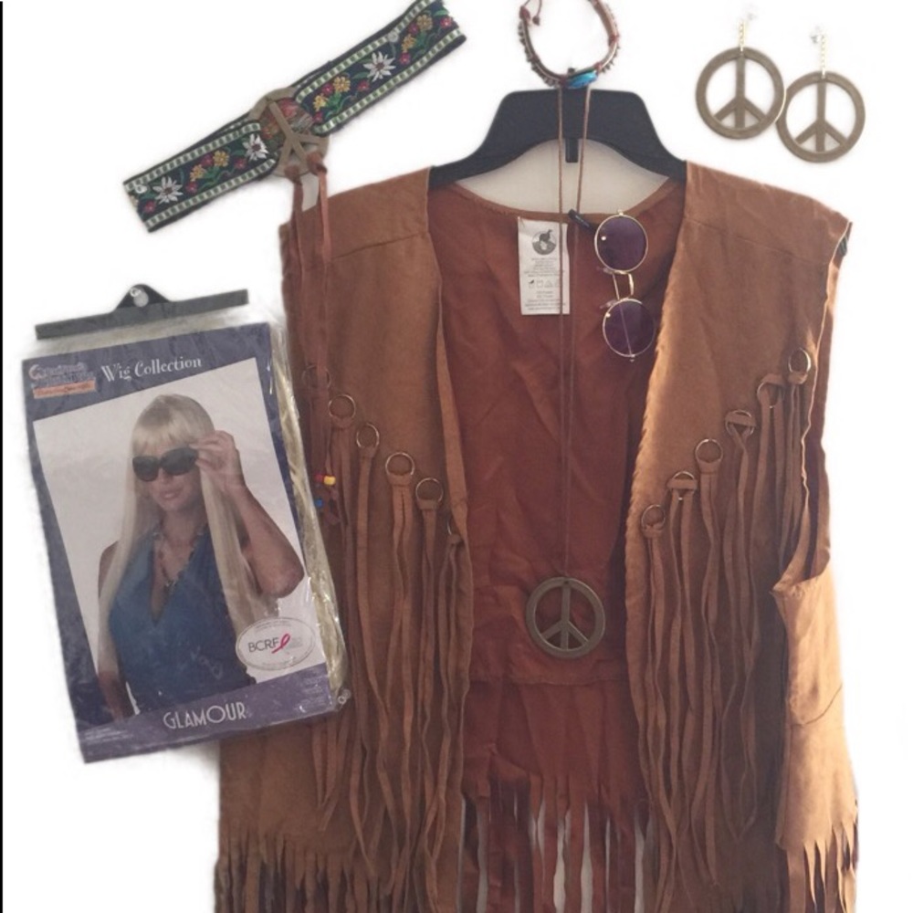 HALLOWEEN 70’s hippie vest with accessories